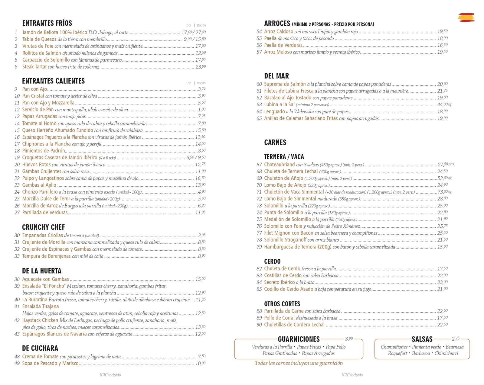 Menu Español