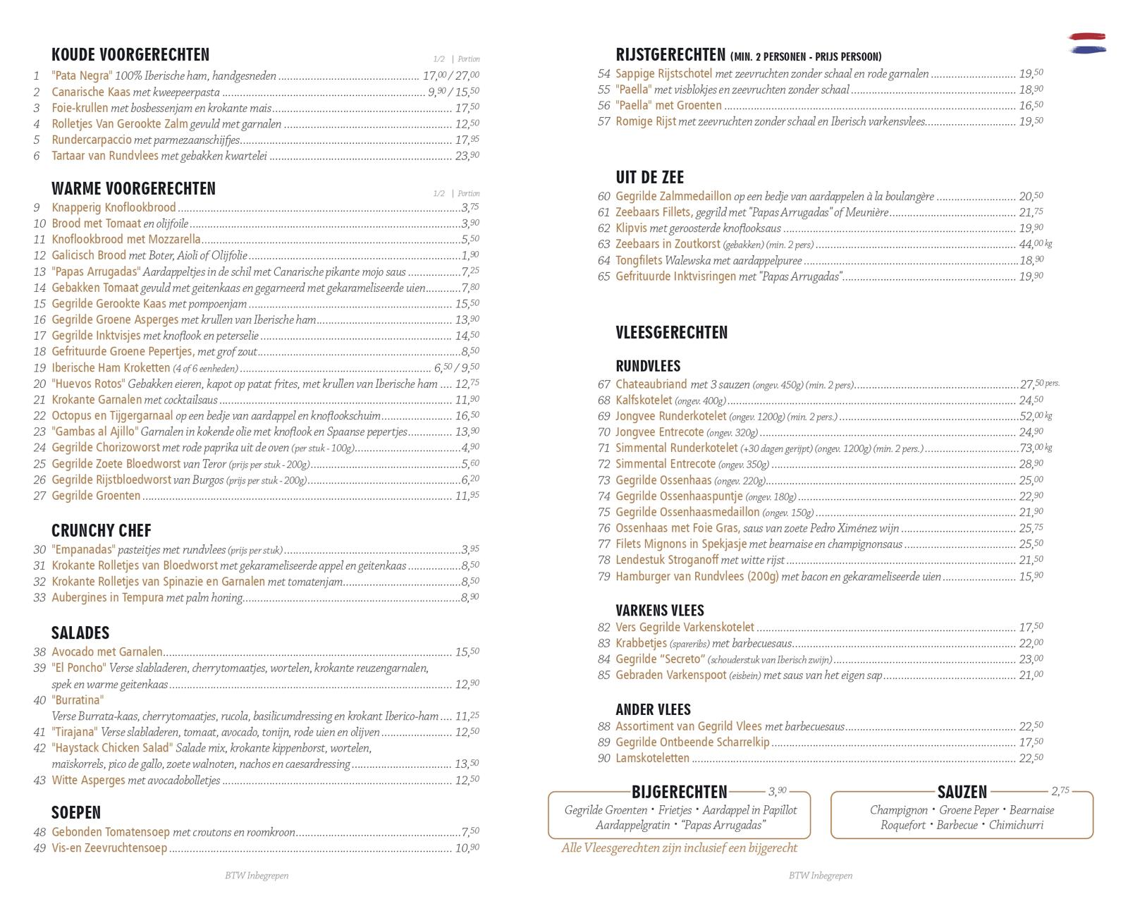Menu Holandés